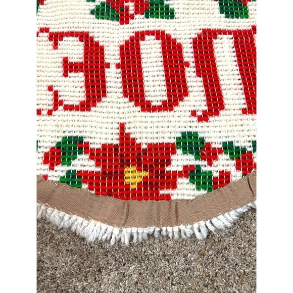 Vintage Christmas NOEL Rug Sign Handmade Latchhook Holiday Decor Vintage 1980s - Picture 4 of 4
